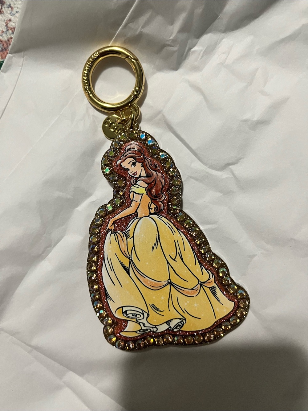 Stoney Clover Lane gold-tone Belle princess keychain